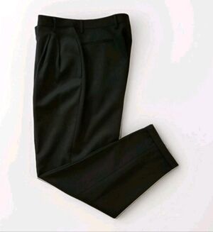 Vtg CLAUDE MONTANA Black Wool Pants 36x32 Pleats Crease Trousers IT56 US46 36x32